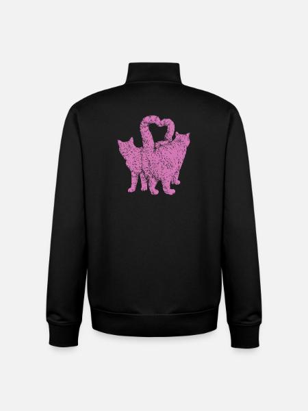 HERZKATZEN - Unisex Organic Zip Sweatshirt von Stanley/Stella - Schwarz