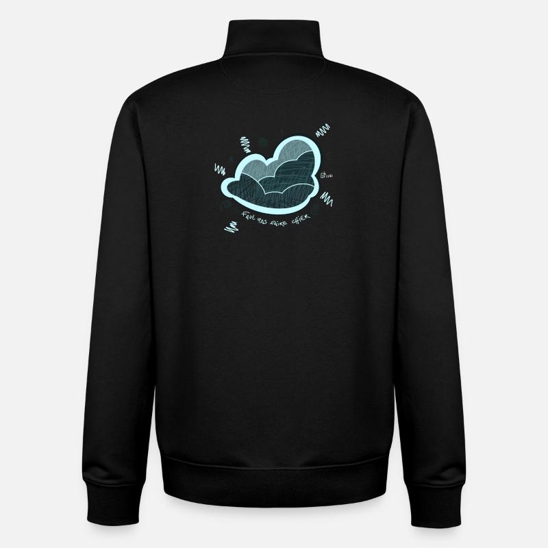 Nuage émotion énervé  - Sweat zippé unisexe en coton bio Stanley/Stella - noir