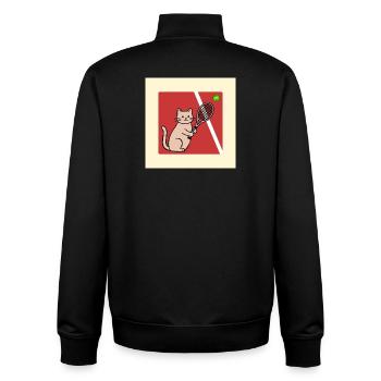 Cats, Tennis Player, Tennis - Unisex Organic Zip Sweatshirt by Stanley/Stella - black - Back - AI Model Male 185 light (185cm)