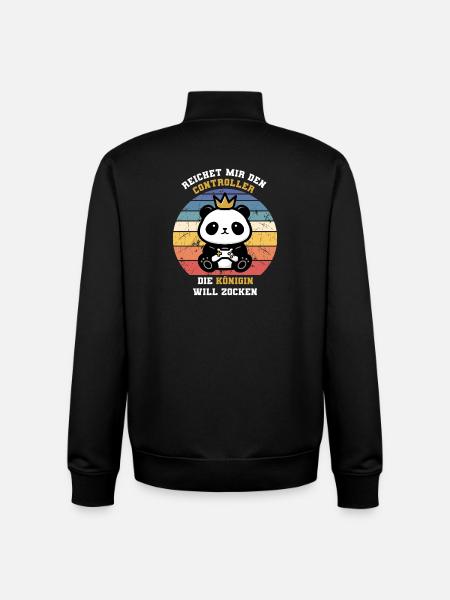 Königin will zocken - Unisex Organic Zip Sweatshirt von Stanley/Stella - Schwarz