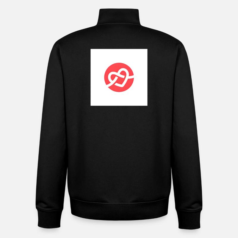 Weaved Heart Logo - Unisex Organic Zip Sweatshirt by Stanley/Stella - black