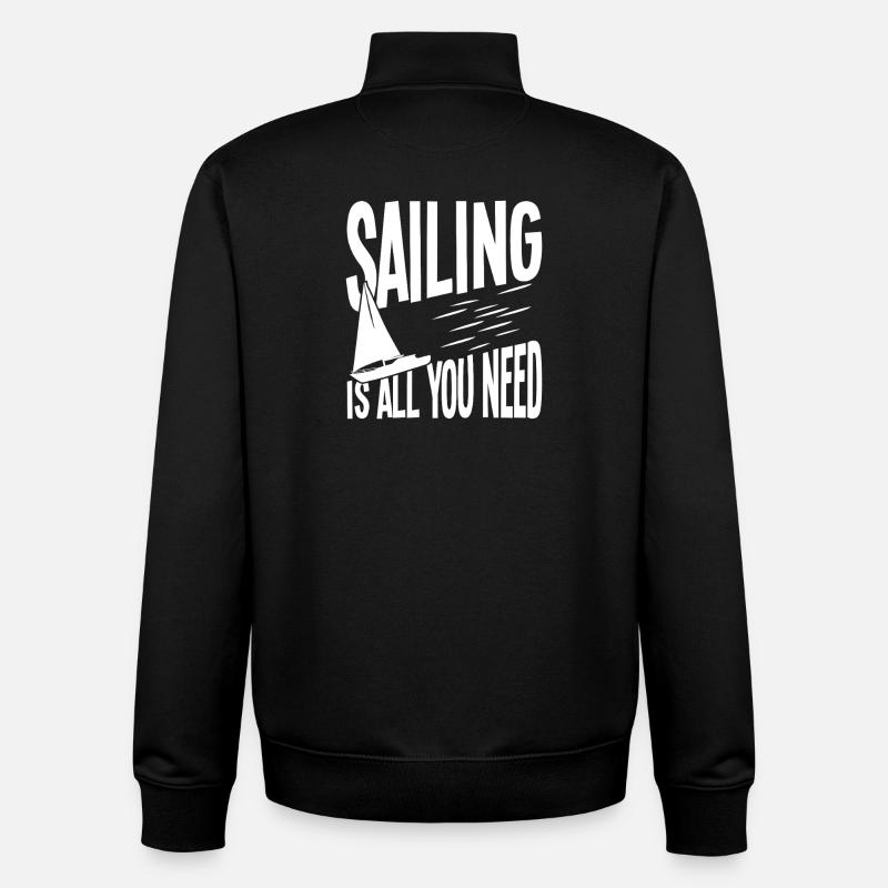 Sailing: Everything you need - Unisex Organic Zip Sweatshirt by Stanley/Stella - black