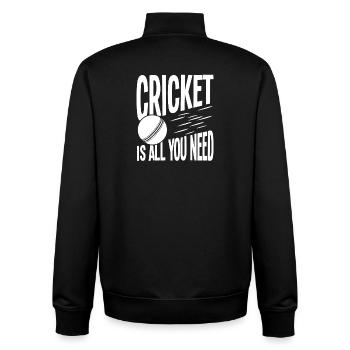 Cricket Ist Alles Was Du Brauchst - Unisex Organic Zip Sweatshirt von Stanley/Stella - Schwarz - Hinten - AI Model Male 185 light (185cm)
