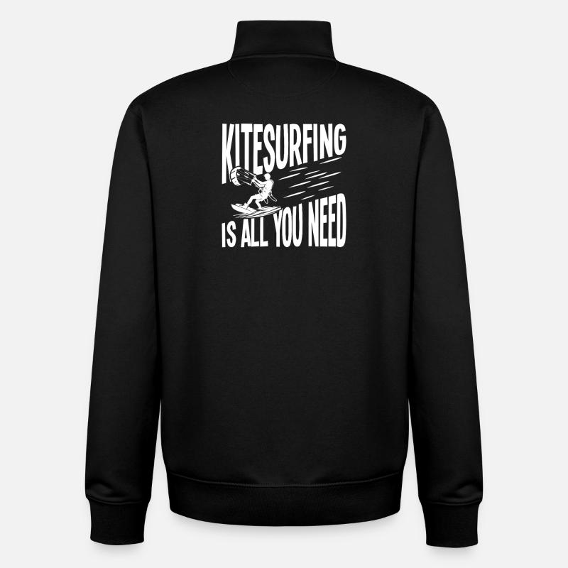 Kitesurfing is all you need - Unisex Organic Zip Sweatshirt by Stanley/Stella - black
