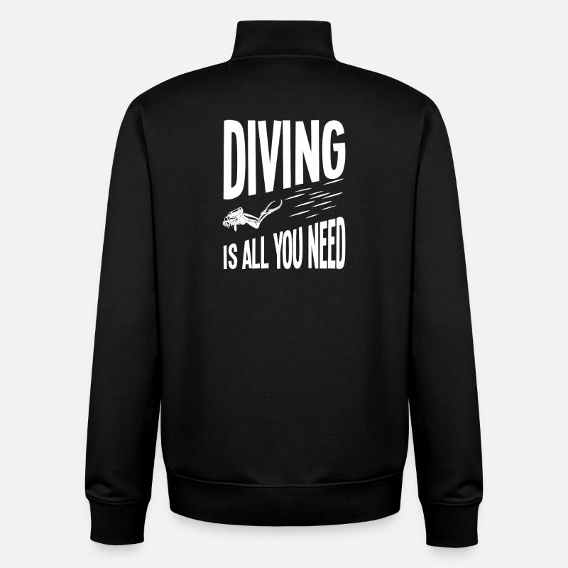 La plongée suffit à vous - Sweat zippé unisexe en coton bio Stanley/Stella - noir