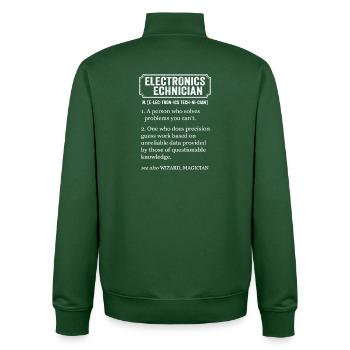 Elektroniktechniker – lustige Definition - Unisex Organic Zip Sweatshirt von Stanley/Stella - Flaschengrün - Hinten - AI Model Male 185 dark (185cm)
