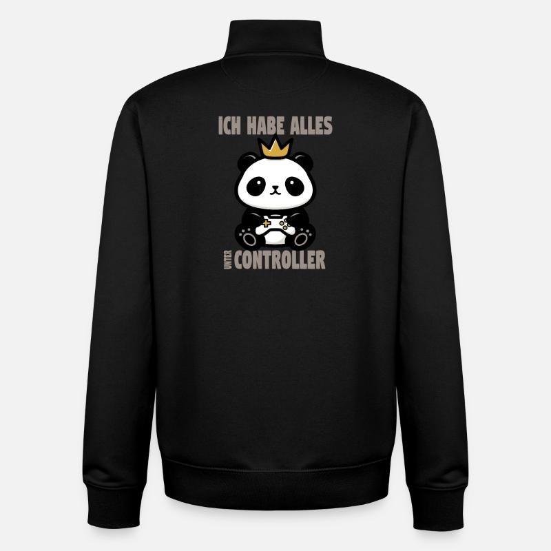 ich habe alles unter controller - Unisex Organic Zip Sweatshirt von Stanley/Stella - Schwarz