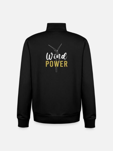 Windrad Windenergie Windkraft - Unisex Organic Zip Sweatshirt von Stanley/Stella - Schwarz