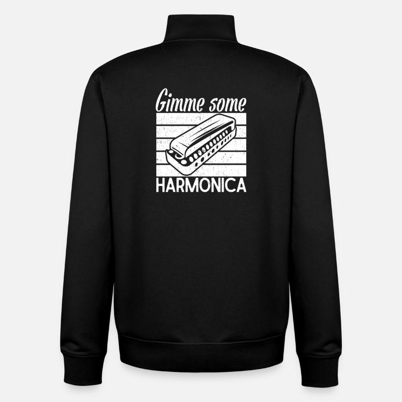 Harmonica Musican Gimme Some Harmonica - Unisex Organic Zip Sweatshirt von Stanley/Stella - Schwarz