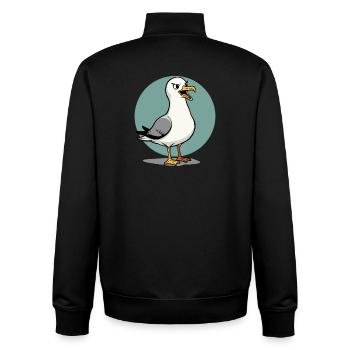 Naughty Seagull Funny Coastal Child Maritime - Unisex Organic Zip Sweatshirt by Stanley/Stella - black - Back - AI Model Male 185 light (185cm)