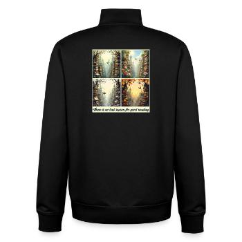 Seasonal Reading Arch - Unisex Organic Zip Sweatshirt by Stanley/Stella - black - Back - AI Model Male 185 light (185cm)