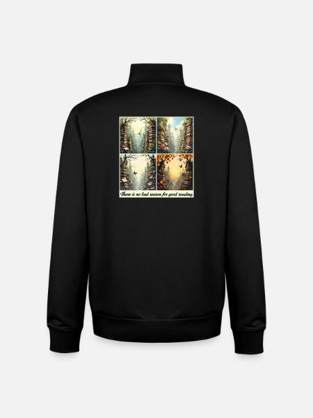 Arc de lecture saisonnier - Sweat zippé unisexe en coton bio Stanley/Stella - noir