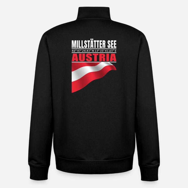 Lac de Millstatt - Sweat zippé unisexe en coton bio Stanley/Stella - noir