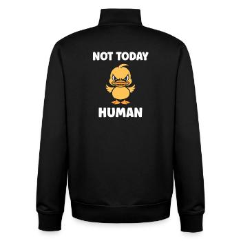 Rebel Duck Kein Mensch heute - Unisex Organic Zip Sweatshirt von Stanley/Stella - Schwarz - Hinten - AI Model Male 185 light (185cm)