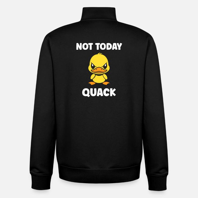 Canard Grognon Pas Aujourd'hui - Sweat zippé unisexe en coton bio Stanley/Stella - noir