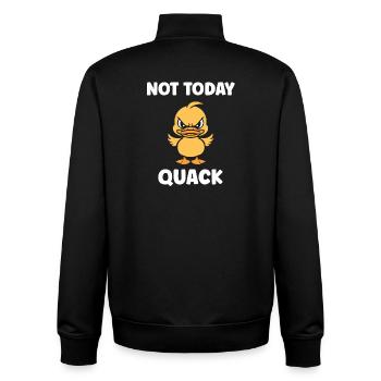 Furious Duckling: Not Today - Unisex Organic Zip Sweatshirt by Stanley/Stella - black - Back - AI Model Male 185 light (185cm)