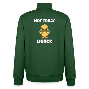 Furious Duckling: Not Today - Unisex Organic Zip Sweatshirt by Stanley/Stella - bottle green - Back - AI Model Male 185 dark (185cm)