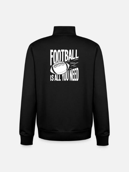 Football is all you need - Unisex Organic Zip Sweatshirt by Stanley/Stella - black