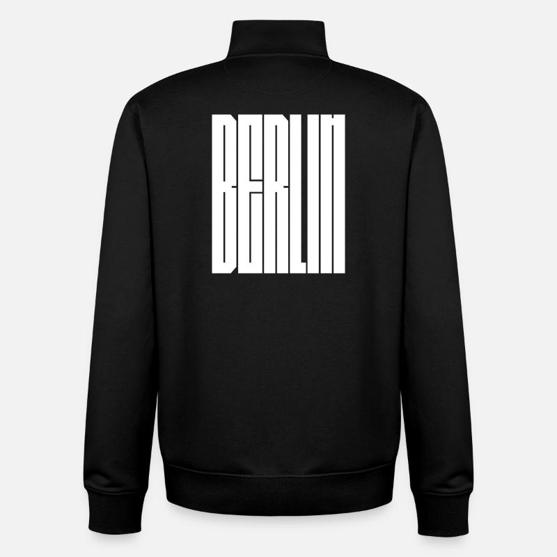 Berliner Stadttypografie - Unisex Organic Zip Sweatshirt von Stanley/Stella - Schwarz
