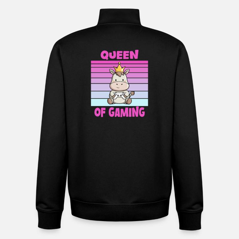 game queen controller - Unisex Organic Zip Sweatshirt von Stanley/Stella - Schwarz