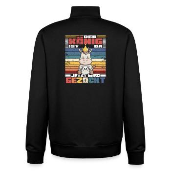 Game King computer game - Unisex Organic Zip Sweatshirt by Stanley/Stella - black - Back - AI Model Male 185 light (185cm)