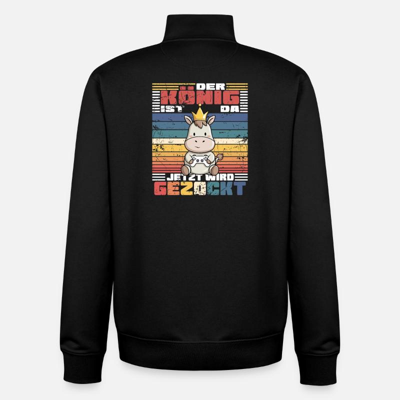 Jeu vidéo Game King - Sweat zippé unisexe en coton bio Stanley/Stella - noir