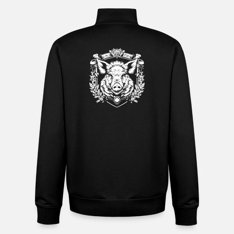Wappen Wildschein Emblem - Unisex Organic Zip Sweatshirt von Stanley/Stella - Schwarz