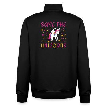 Save the unicorns - Unisex Organic Zip Sweatshirt by Stanley/Stella - black - Back - AI Model Male 185 light (185cm)