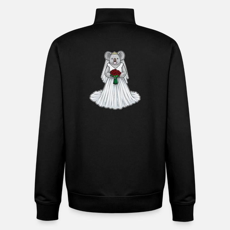 Koala Braut Rose Hochzeit - Unisex Organic Zip Sweatshirt von Stanley/Stella - Schwarz