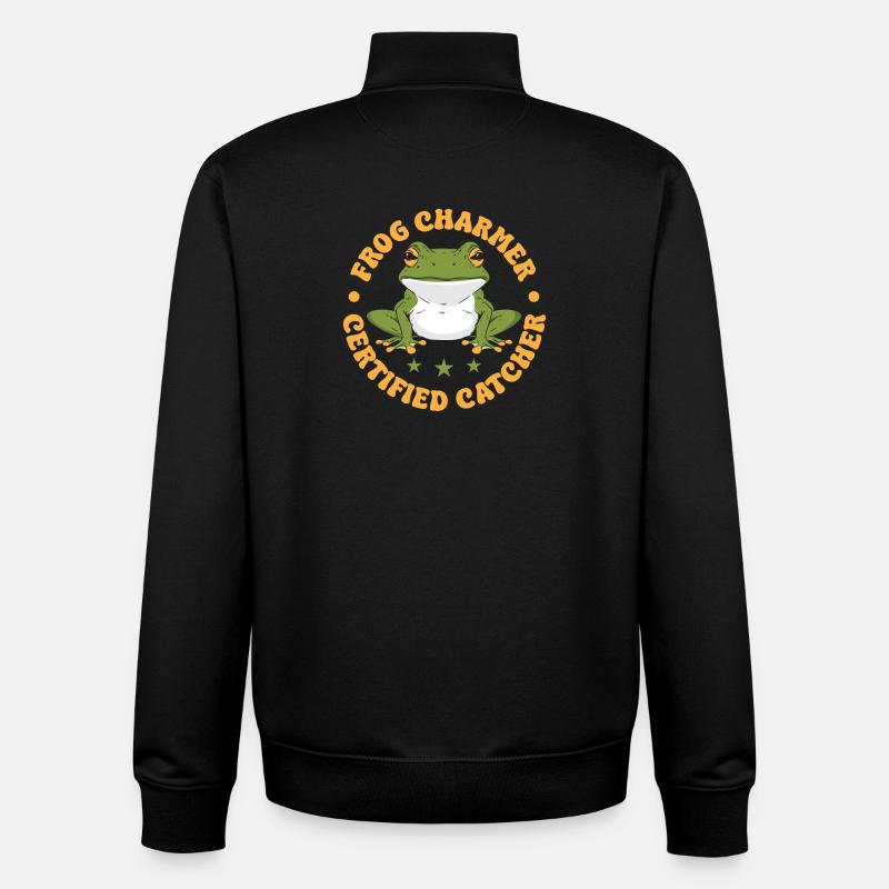 Frog Catcher Charmer Grenouille certifiée - Sweat zippé unisexe en coton bio Stanley/Stella - noir