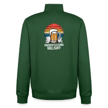  Prosektleitung Vollsuff Lustiger Bier Spruch Fuer - Unisex Organic Zip Sweatshirt von Stanley/Stella - Flaschengrün - Hinten - AI Model Male 185 dark (185cm)