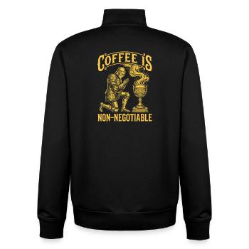Coffee Is Non-Negotiable Funny Quote - Unisex Organic Zip Sweatshirt by Stanley/Stella - black - Back - AI Model Male 185 light (185cm)
