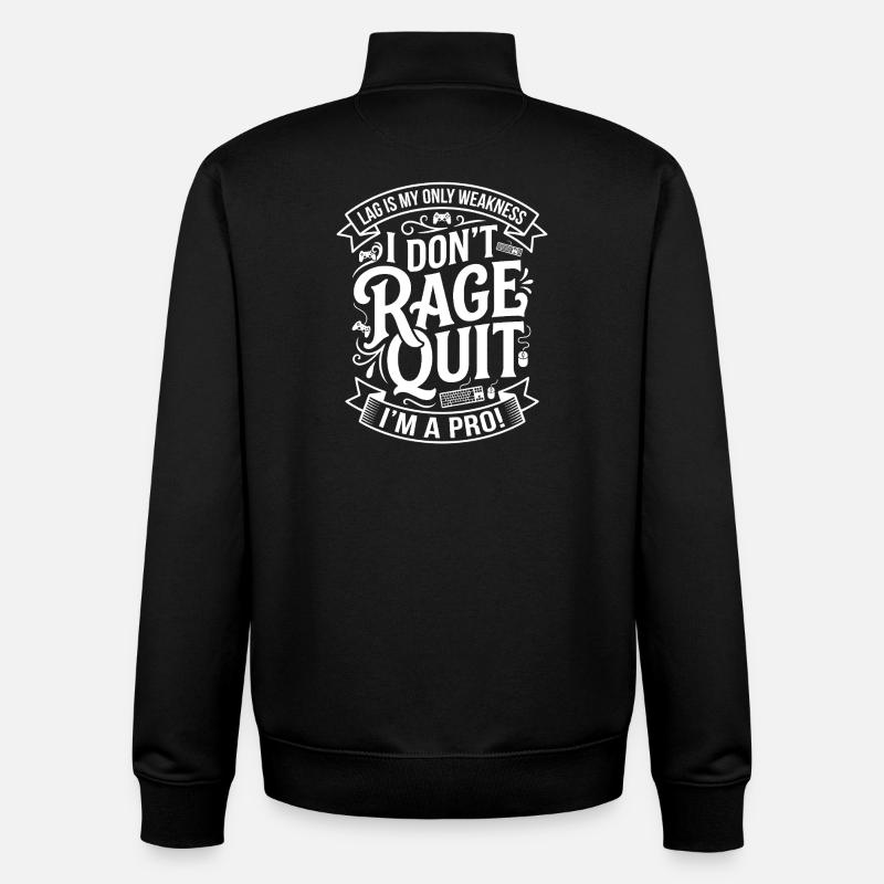 Rage Quit? Nein — Profi Gamer - Unisex Organic Zip Sweatshirt von Stanley/Stella - Schwarz