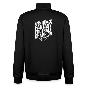 Hintereinanderfolgende Fantasy-Football-Meisterin - Unisex Organic Zip Sweatshirt von Stanley/Stella - Schwarz - Hinten - AI Model Male 185 light (185cm)