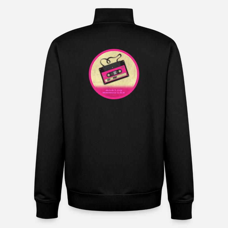 analog_memories - Sweat zippé unisexe en coton bio Stanley/Stella - noir