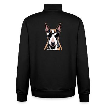 Bull terrier - Sweat zippé unisexe en coton bio Stanley/Stella - noir - Dos - AI Model Male 185 light (185cm)