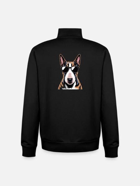 Bull terrier - Sweat zippé unisexe en coton bio Stanley/Stella - noir