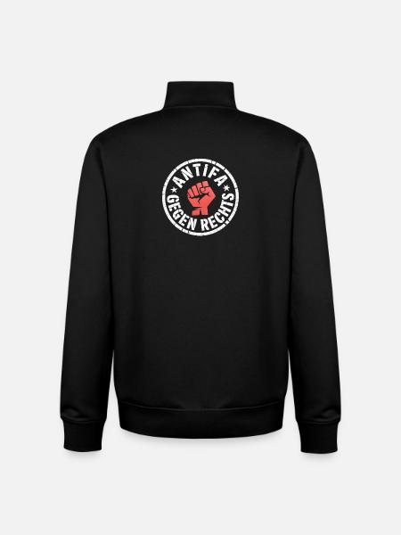 Antifa against the Right - Alerta Antifascista - Unisex Organic Zip Sweatshirt by Stanley/Stella - black