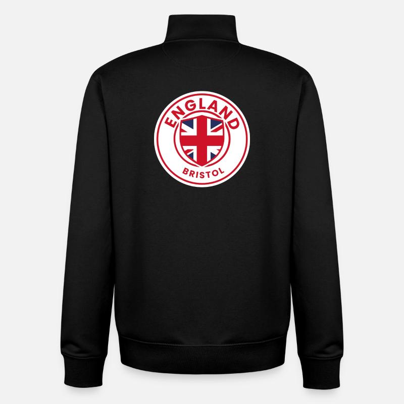 Emblème de Bristol en Angleterre - Sweat zippé unisexe en coton bio Stanley/Stella - noir