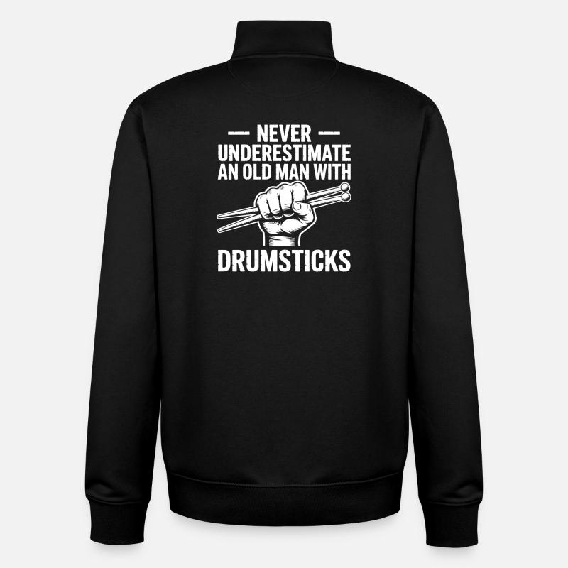 Drummer Spruch Lustiges Schlagzeuger Geschenk - Unisex Organic Zip Sweatshirt von Stanley/Stella - Schwarz