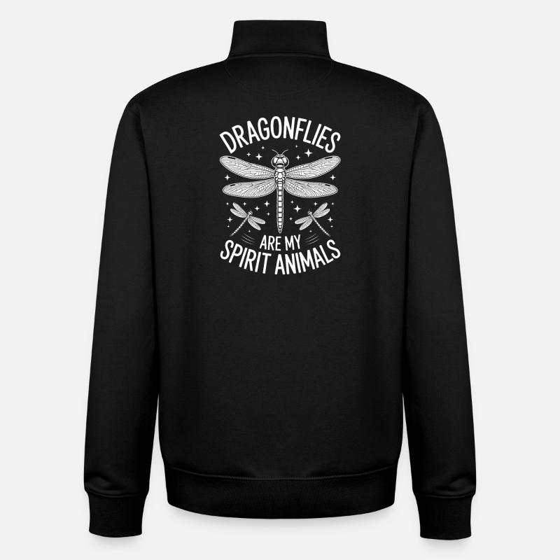 libellen Spruch libelle Lustiges libellen Geschenk - Unisex Organic Zip Sweatshirt von Stanley/Stella - Schwarz