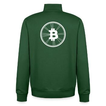Bitcoin Logo Modern Wireframe Krypto - Unisex Organic Zip Sweatshirt von Stanley/Stella - Flaschengrün - Hinten - AI Model Male 185 dark (185cm)
