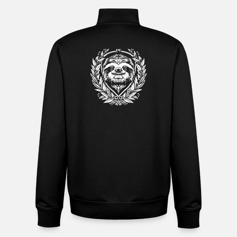Sloth in laurel wreath - Unisex Organic Zip Sweatshirt by Stanley/Stella - black