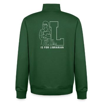 Leseratte Bibliothek Lesen - Unisex Organic Zip Sweatshirt von Stanley/Stella - Flaschengrün - Hinten - AI Model Male 185 dark (185cm)