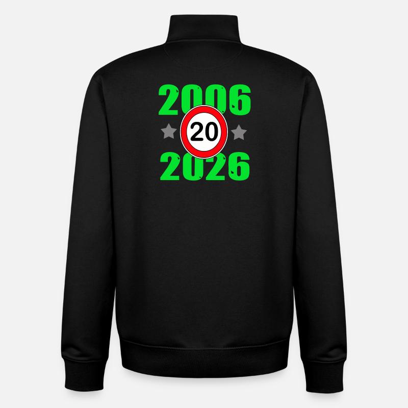 20 ans, 20e anniversaire 2026 - Sweat zippé unisexe en coton bio Stanley/Stella - noir