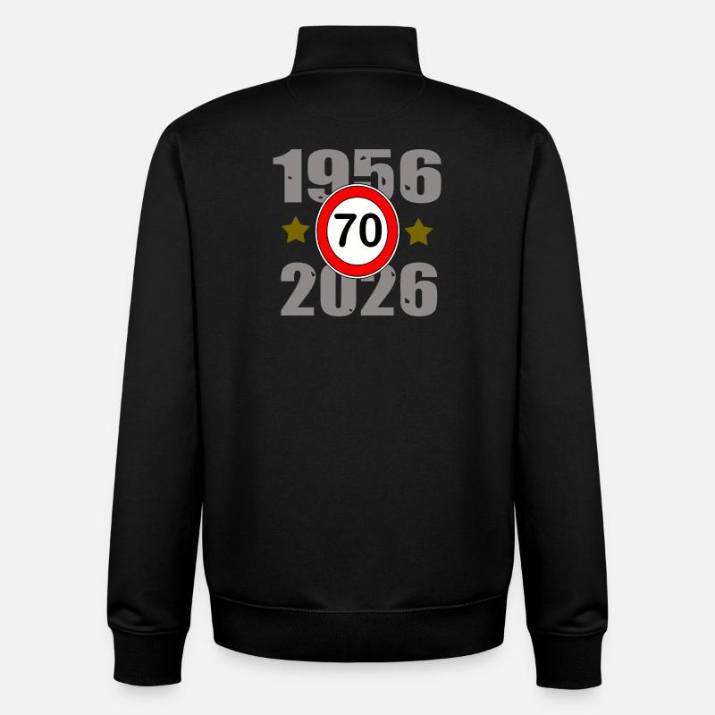 70e anniversaire 1956–2026 - Sweat zippé unisexe en coton bio Stanley/Stella - noir