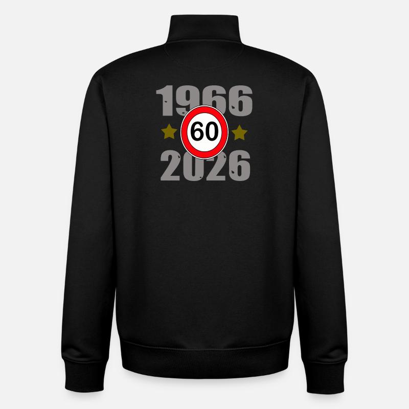 60e anniversaire 1966–2026 - Sweat zippé unisexe en coton bio Stanley/Stella - noir