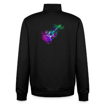 Aquarelle ukulélé hawaïen - Sweat zippé unisexe en coton bio Stanley/Stella - noir - Dos - AI Model Male 185 light (185cm)