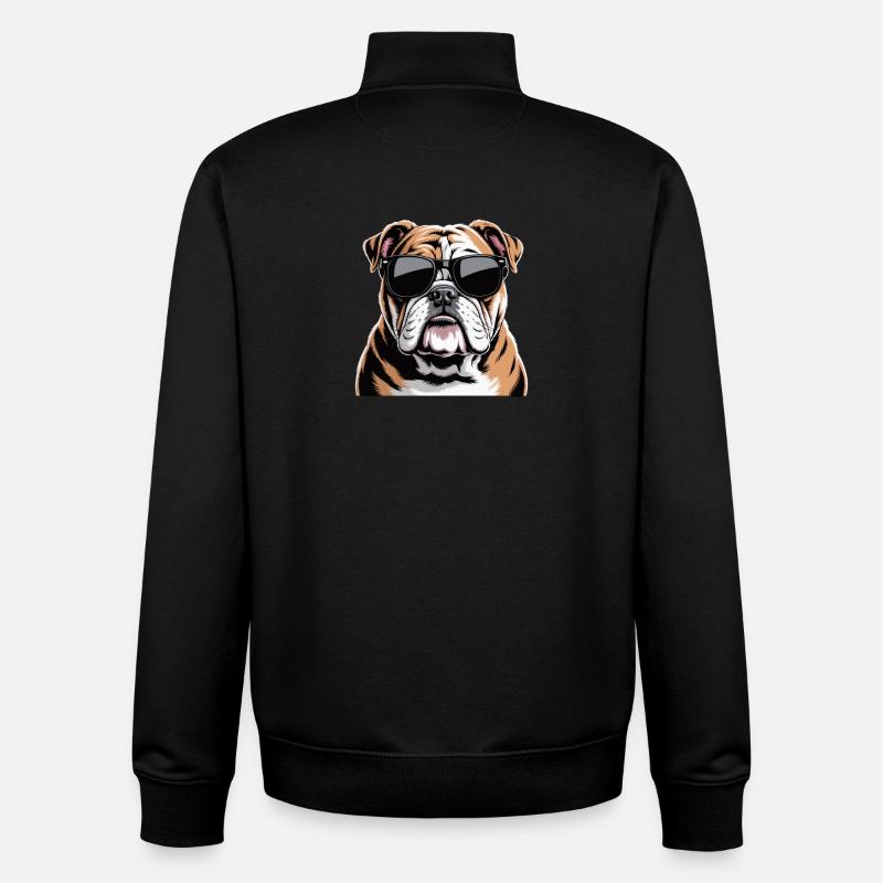 Bouledogue - Sweat zippé unisexe en coton bio Stanley/Stella - noir