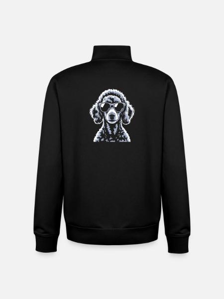 White Poodle - Unisex Organic Zip Sweatshirt by Stanley/Stella - black